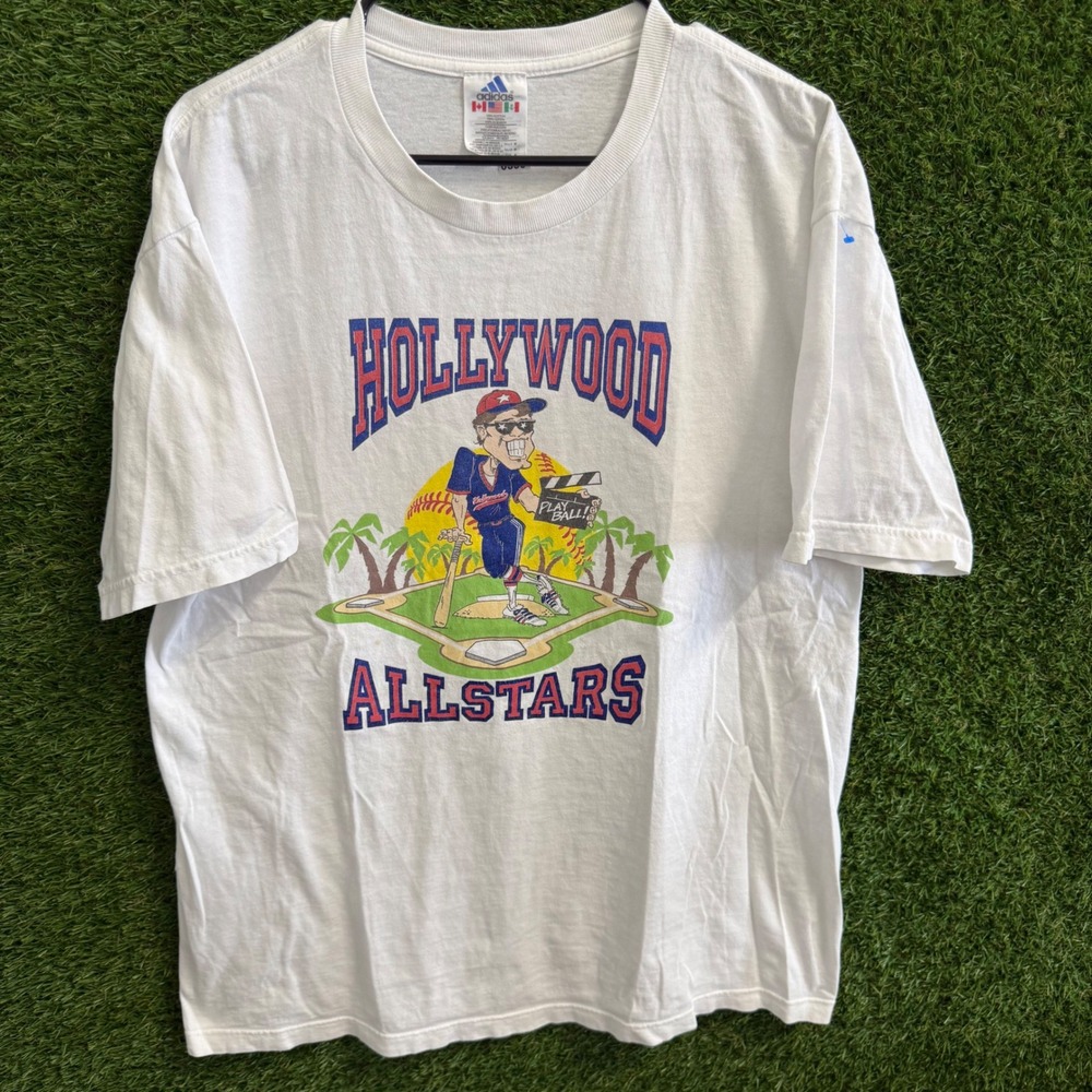 Vintage‎ 90s Adidas Hollywood Allstars Graphic T-Shirt Mens Medium White